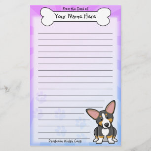 Kawaii Tri Pembroke-Walisercorgi-Briefpapier Briefpapier