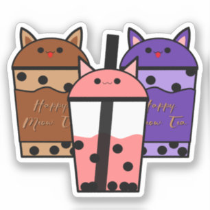 Kawaii Trio Meow Tea Vinyl Aufkleber