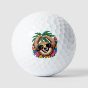 Kawaii Tropischer Faultier – Süße Sommer Stimmung  Golfball