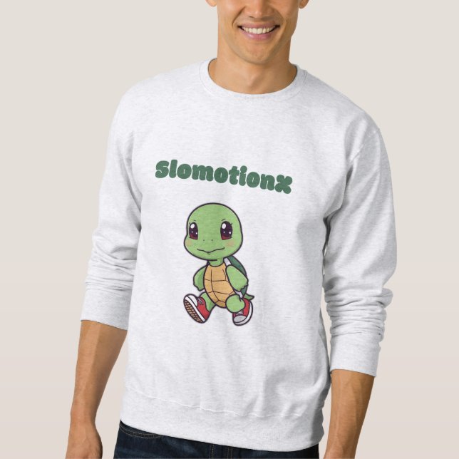 Kawaii Turtle Sweatshirt - Niedliches Slowmotionx  (Vorderseite)