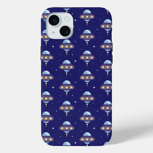 Kawaii UFO-Muster Case-Mate iPhone Hülle (Rückseite)