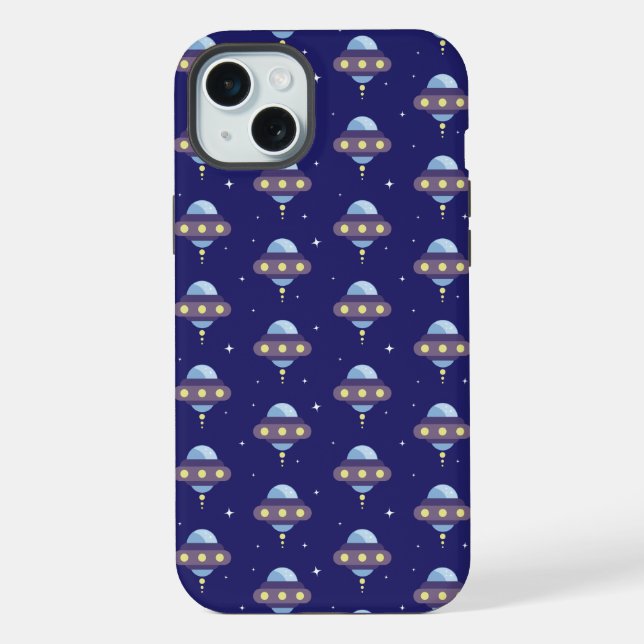 Kawaii UFO-Muster iPhone Hülle (Rückseite)