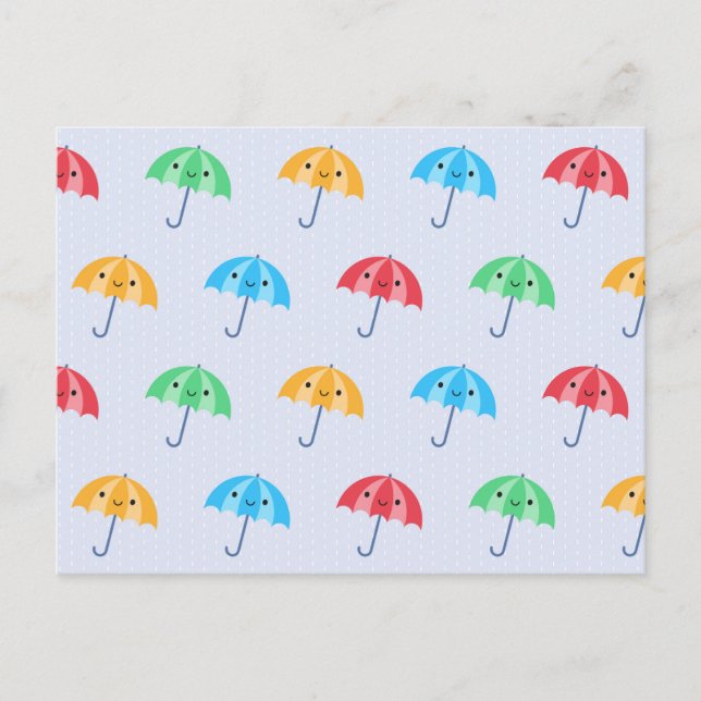 Kawaii Umbrellas Postkarte (Vorderseite)