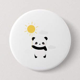 Kawaii und niedlicher Panda Sonnenschein Button