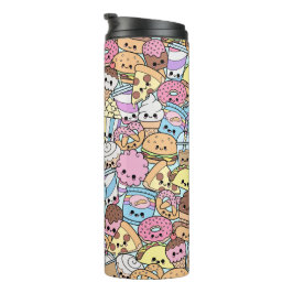 Kawaii ungesunde Fertigkost Munchies Muster Thermosbecher
