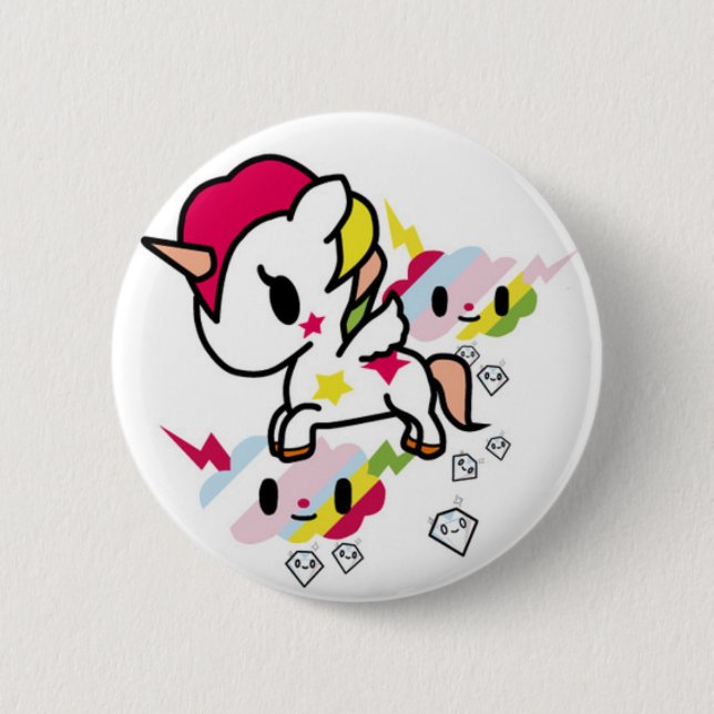 Kawaii Unicorn-Abzeichen Button (Vorderseite)