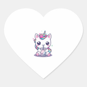 Kawaii Unicorn aß Ramen Noodle Soup Niedlich Graph Herz-Aufkleber