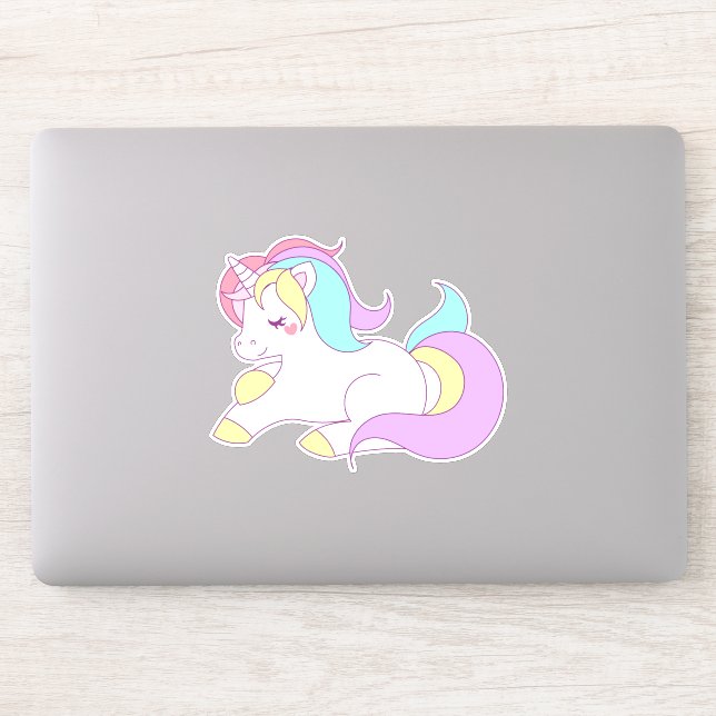 Kawaii Unicorn Aufkleber (Computer)
