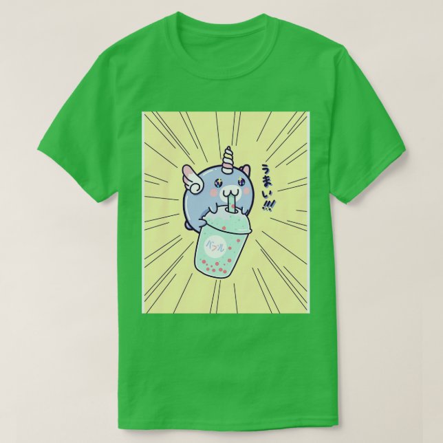 Kawaii Unicorn Boba Tea T-Shirt (Design vorne)