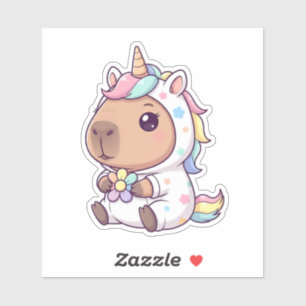 Kawaii Unicorn Capybara Aufkleber