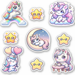 Kawaii Unicorn Fantasy Sticker Pack