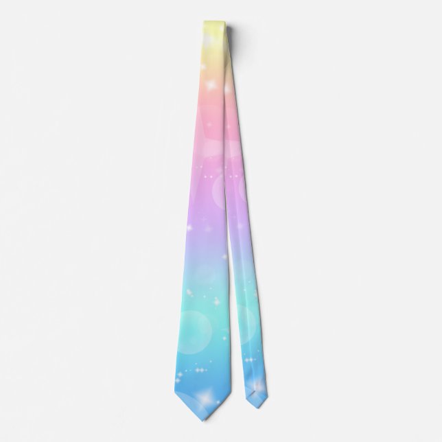 Kawaii Unicorn Gradient Pastel Neck Tie Krawatte (Vorderseite)