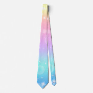 Kawaii Unicorn Gradient Pastor Neck Tie Krawatte