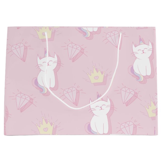 Kawaii Unicorn Katze Niedlich Caticorn für Kinder Große Geschenktüte (Vorderseite)