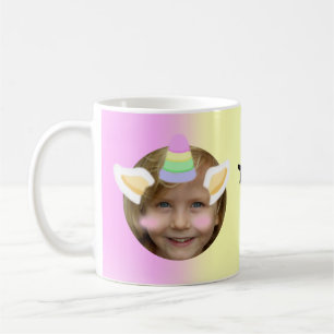 Kawaii Unicorn Purikura Stil anpassbar Kaffeetasse
