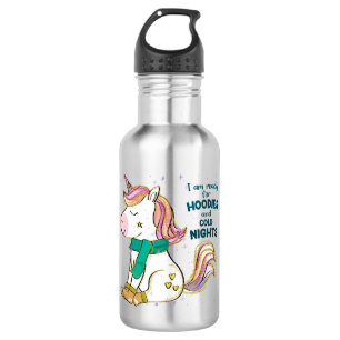 Kawaii Unicorn Winter und Feiertage Edelstahlflasche