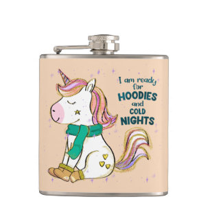 Kawaii Unicorn   Winter und Feiertage Flachmann
