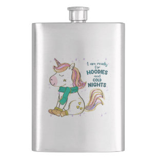 Kawaii Unicorn Winter und Feiertage Flachmann