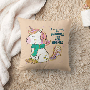 Kawaii Unicorn Winter und Feiertage Kissen