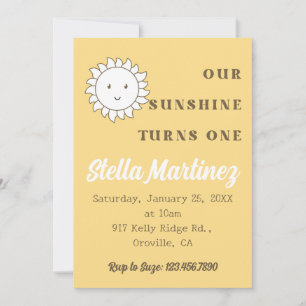 Kawaii Unser Sonnenscheinmädchen zum ersten Geburt Einladung