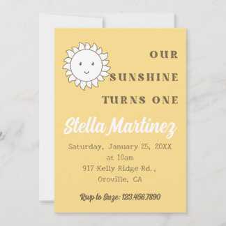 Kawaii Unser Sonnenscheinmädchen zum ersten Geburt Einladung