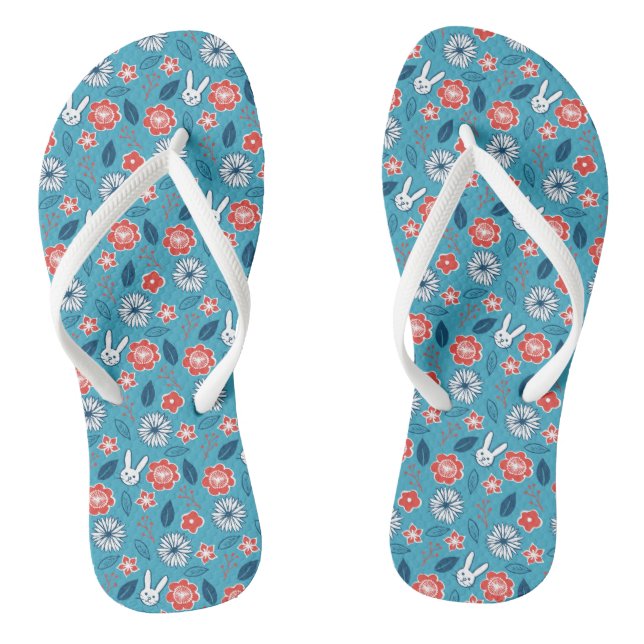 Kawaii Usagi Blumenmuster Flip Flops (Fußbett)