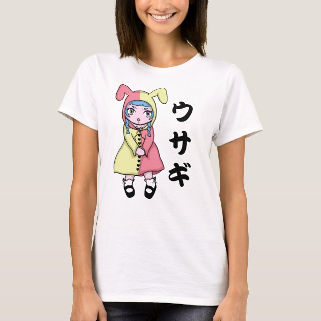 Kawaii Usagi Mädchen-T - Shirt (Vorderseite)