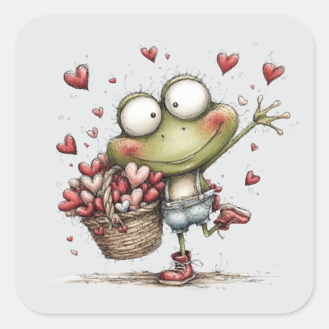 Kawaii Valentine Character 3 Inch Sticker – Cute L (Vorderseite)