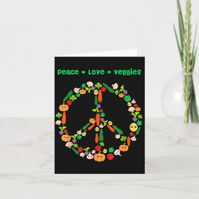 Kawaii Vegetables Peace Sign Funny Gift For Vegeta Karte (Vorderseite)