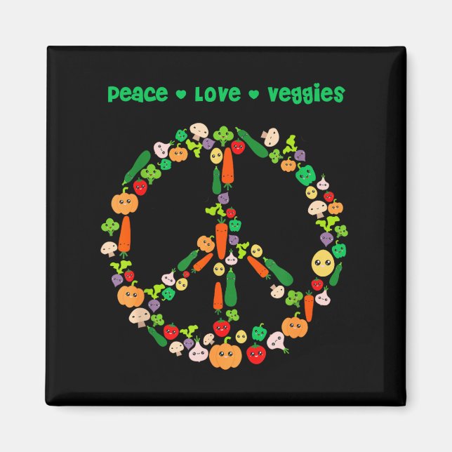 Kawaii Vegetables Peace Sign Funny Gift For Vegeta Magnet (Vorne)