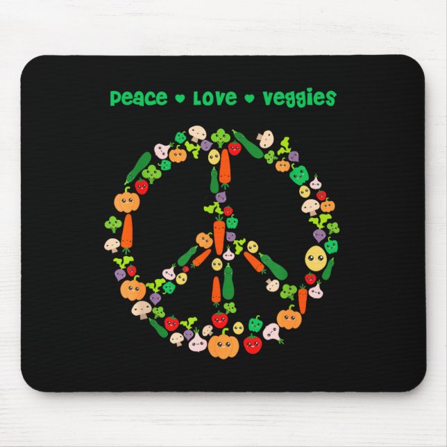 Kawaii Vegetables Peace Sign Funny Gift For Vegeta Mousepad (Vorne)