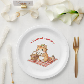 Kawaii Vintage Ingwerkatze Picknick Papier Teller