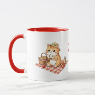 Kawaii Vintage Ingwerkatze Picknick Tasse