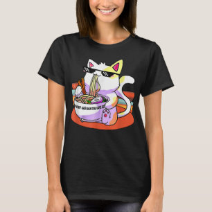 Kawaii Vintage Stil Japanische Ramen Katze T-Shirt