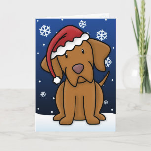 Kawaii Vizsla Weihnachtskarte Feiertagskarte