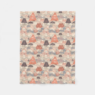 Kawaii Volcanoes Fleece Blanket