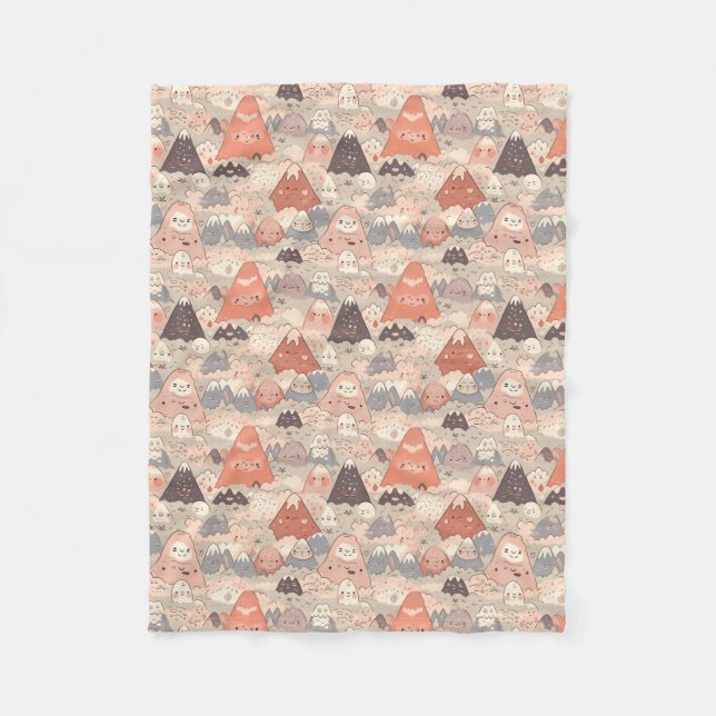 Kawaii Volcanoes Fleece Blanket (Vorderseite)