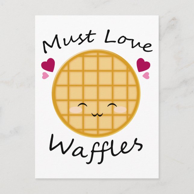 Kawaii Waffle Postkarte (Vorderseite)