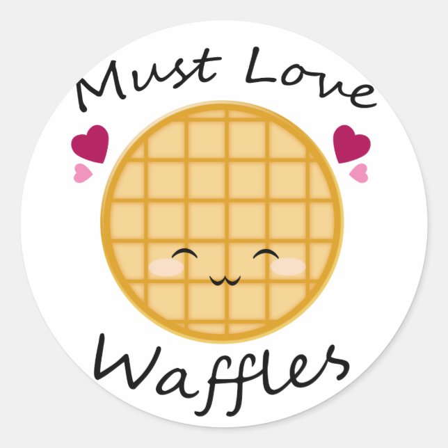 Kawaii Waffle Runder Aufkleber (Vorderseite)