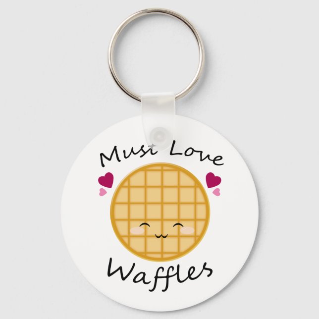 Kawaii Waffle Schlüsselanhänger (Vorderseite)