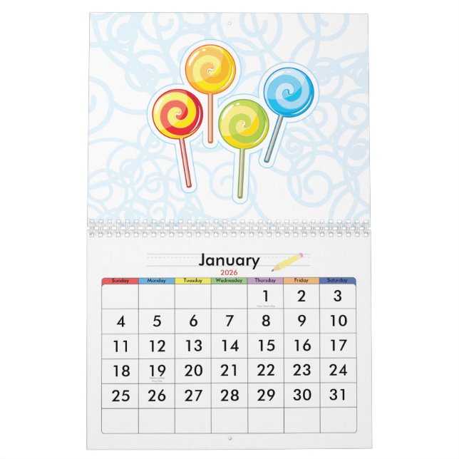 Kawaii Wandkalender (Jan 2026)