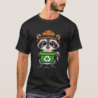 Kawaii Waschbär-Recycling-Maskottchen T-Shirt