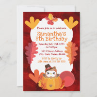 Kawaii Watercolor Erntedank Owl Birthday