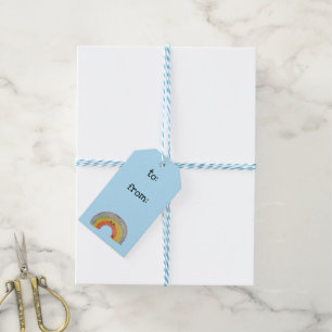 Kawaii Watercolor Rainbow-Gift-Tags Geschenkanhänger