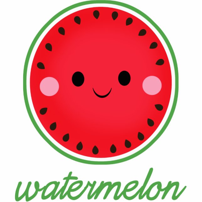 Kawaii Watermelon Freistehende Fotoskulptur (Vorne)