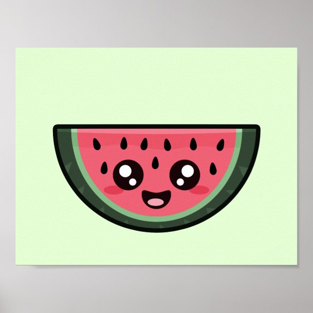 Kawaii Watermelon Poster (Vorne)