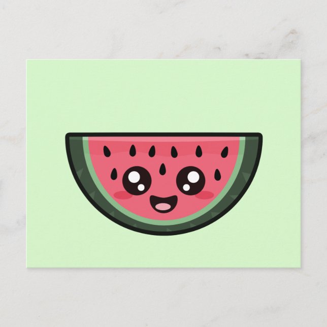 Kawaii Watermelon Postkarte (Vorderseite)