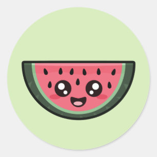 Kawaii Watermelon Runder Aufkleber