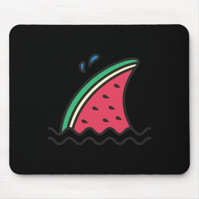 Kawaii Watermelon Shark Fin Funny Family Sommer VK Mousepad (Vorne)