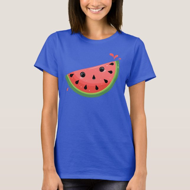 Kawaii Watermelon T - Shirt erschüttert (Vorderseite)